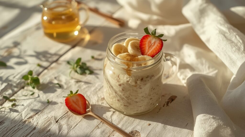 Overnight Oats Madu & Buah Segar