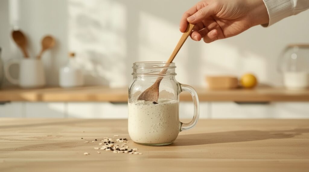 Overnight Oats Madu & Buah Segar