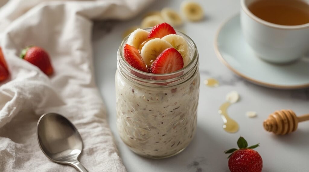Overnight Oats Madu & Buah Segar