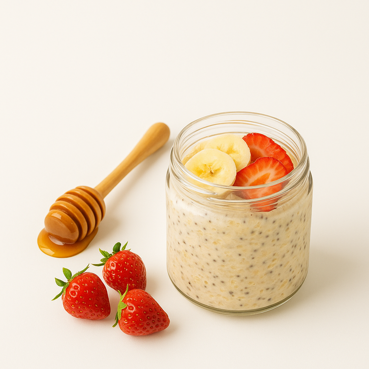 Overnight Oats Madu & Buah Segar